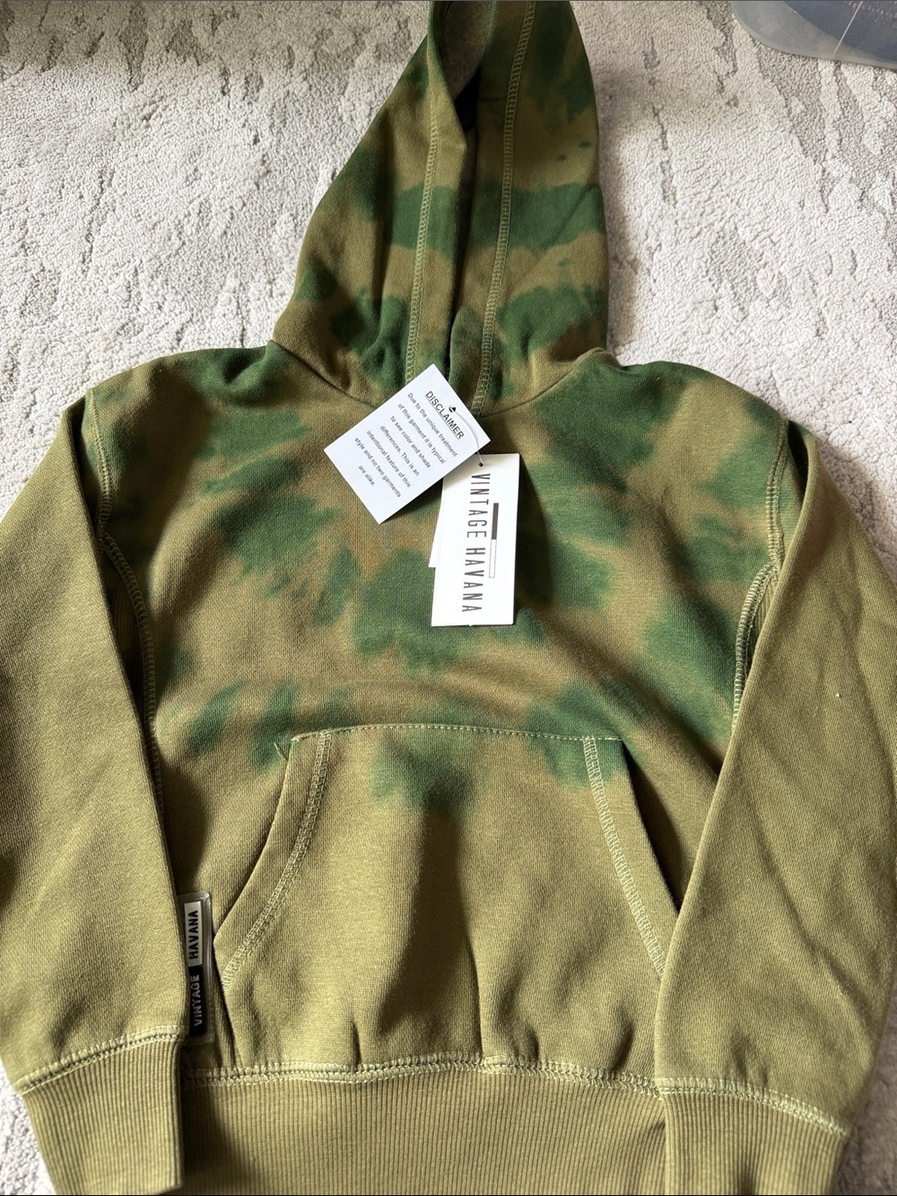 Vintage Havana Kids Olive & Dark Green Tie-Dye Hoodie